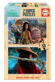 Puzzle drewniane 2 x 50 el. Raya i ostatni smok Educa