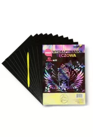 Wydrapywanka t�czowa A5 10 arkuszy WZ-07 multikolor + 2 rylce Polsirhurt