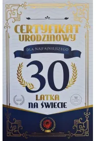 Yeku Karnet Certyfikat Urodzinowy 30 urodziny m�skie