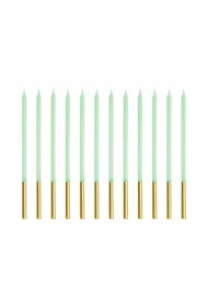 PartyDeco �wieczki urodzinowe g�adkie zielone 14cm