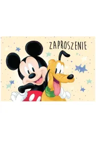 Kukartka Zaproszenie Myszka Miki i Pluto ZD-014 5 szt.