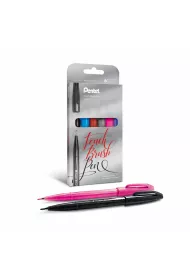 Pentel Pisak/p�dzelek do kaligrafii SES15 6 szt.