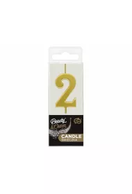 Godan �wieczka piker B&C cyferka 2 metaliczna 9.5x2.3cm