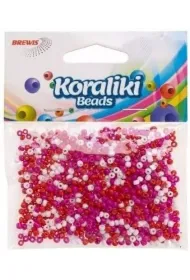 Brewis Koraliki akrylowe do nawlekania bia�e czerwone 35m