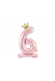 PartyDeco Stoj�cy balon foliowy 6 jasny r� 84cm