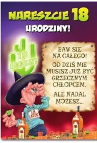Trend Karnet B6 FUN ma�y, 18 Urodziny m�skie tequila - MF36