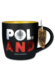 Pan Dragon Kubek Polska czarny - i love poland