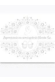 Zaproszenie kwadrat ZKW 120x120 Chrzest nr 56260 Dzieci�ce - Baby, Ch�opiec, Dziewczynka, Religia, Srebrne, T�oczenie