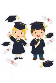 LearnHow Dekoracja szkolna - Dzieci w biretach 10 el.