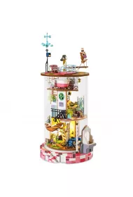 Skadany Model LED w Akrylowej Tubie - Kwiecisty Dom Robotime