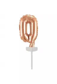 Amscan Balon foliowy mini cyfra 0 r�owe z�oto 7,5x12cm