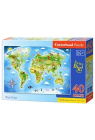 Puzzle 40 el. Mapa �wiata Castorland