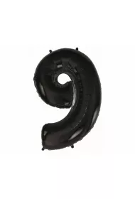 Godan Balon foliowy cyfra 9 czarny 92cm
