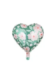 PartyDeco Balon foliowy Serce w kwiaty 45cm