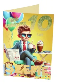Nero KARNET URODZINY 10 B6 Z KOP NER A-017 FOL
