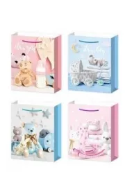 W&k Torebka prezentowa L Baby girl boy