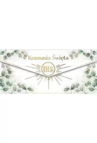 Koperta Komunia. Kielich z eukaliptusem