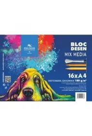 Koh-I-Noor Szkicownik Mix Media A4 16 ark. Pies niebieski