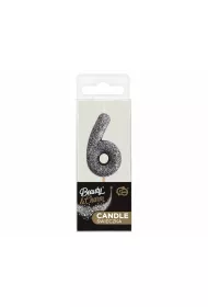 Godan �wieczka na tort cyfra 6 brokatowa 11.5x3.5cm