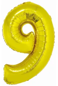 Godan Balon foliowy cyfra 9 z�ota Smart 76cm
