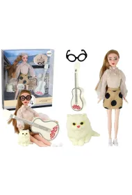 LeanToys Lalka Emily z gitar�, kotkiem i akceroriami