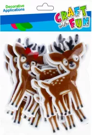 Craft with Fun Ozdoba filcowa samoprzylepna sarenka 12 szt.