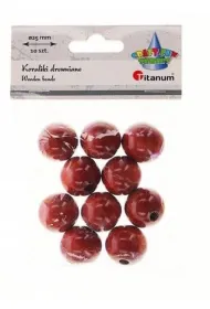Titanum Koraliki drewniane lakierowane br�zowe 10 szt