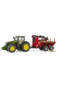 Traktor John Deere 7R 350 z przyczep i uraw Bruder
