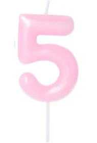 �wieczka na tort - cyferka Candy 5 r�owa 6cm