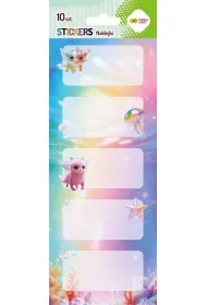 Naklejki na zeszyty Aqua Cuties 86x255 HAPPY COLOR 2 x 5 szt. 10 szt.