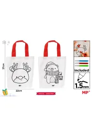 Mp Main Paper Torba �wi�teczna do malowania Renifer lub Mi� z flamastrami 1szt.mix