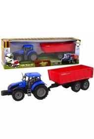Traktor z przyczep� niebieski LeanToys