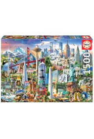 Puzzle 1500 el. Symbole Ameryki Pnocnej Educa