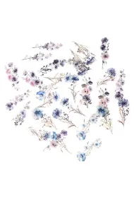 dpCraft Naklejki PET kwiaty meteor blue 30 szt