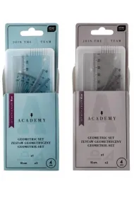 Interdruk Zestaw geometryczny Academy z linijk� 15cm mix