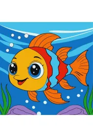 Malowanie po numerach - Marzycielska rybka Kids 25x25cm Ideyka