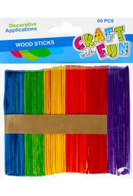 Craft with Fun Patyczki drewniane kolorowe 60 szt.