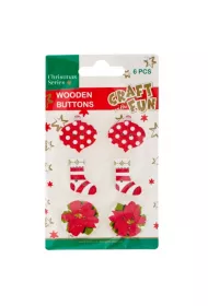 Craft with Fun Ozdoba drewniany Guzik skarpeta