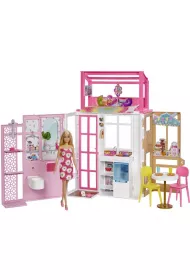 Barbie Kompaktowy domek + Lalka HCD48 Mattel