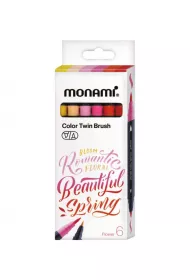 Monami Dwustronne pisaki z ko�c�wkami p�dzelkowymi Color Twin Brush Flowers 6 szt.