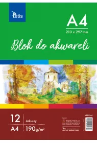 Tetis Blok do akwareli A4 12 kartek