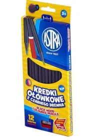 Astra Kredki o��wkowe z czarnego drewna 12 szt.