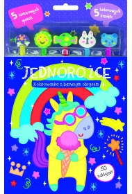 Jednoro�ce. Kolorowanka z barwnym obrysem