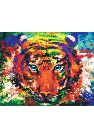 Hobby-maniak.pl Malowanie po numerach - Tygrys kolorowy 40x50cm