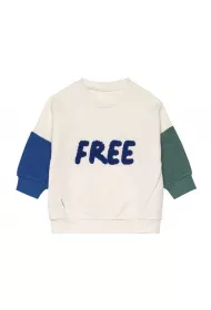 Lassig Bluza z baweny organicznej GOTS Little Gang Free milky 7-12 mies.