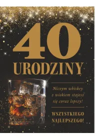 Art Nuvo Karnet 40 urodziny m�skie, brokat (13x20,5cm) CMB-101