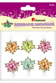 Titanum Ozdoba drewniana Klamerki li�cie 3 x 3 cm