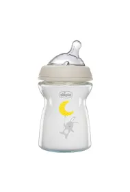 Chicco NaturalFeeling Butelka szklana ze smoczkiem silikonowym przep�yw wolny 0m+