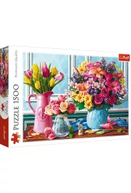 Puzzle 1500 el. Kwiaty w wazonach Trefl