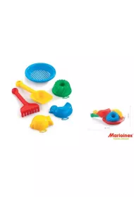 �opatka + grabki + 3 foremki + sitko Marioinex